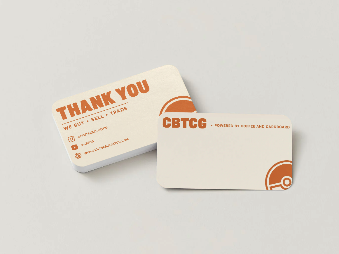 Cartes d'affaires Coffee Break TCG dans une ambiance claire